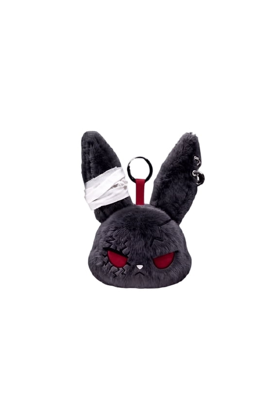 Stuffed Bunny Plush Goth Rabbit Plush Alternative Plush Keychain for Teens Dark Aesthetic Bunny Bag Accessory Light Blue Punk Design Soft Stuffed Keychain Charm for Display and