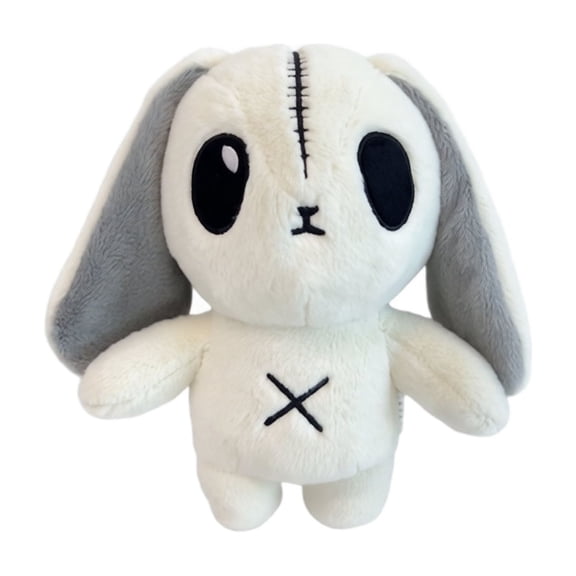 Stuffed Bunny Plush Gothic Stitched Design Lop Ear Bunny Single Piece Dark Aesthetic Halloween Home Decor