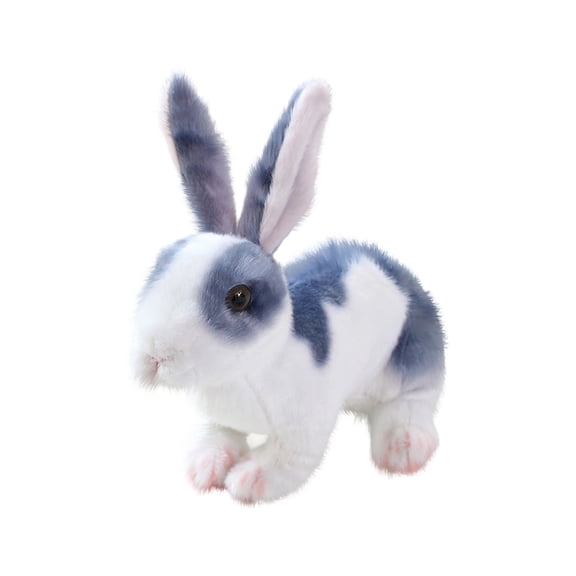 Stuffed Bunny Plush, Real Life Bunny, 12 In, Rabbit Stuffed Animal, Black and White Home Decor, Valentines Stuffed Animal For, 1 Pc