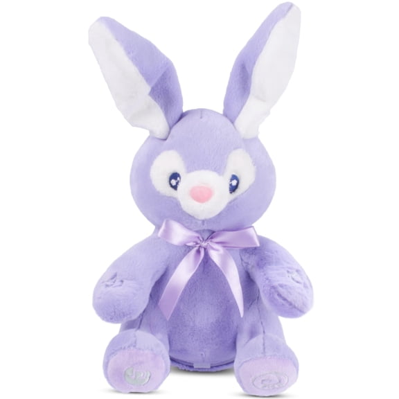 Dimple Bella Stuffed Bunny Toy – Interactive Purple Baby Bunny with Peek-a-Boo & Singing Songs, Soft Plush Gift for Infants, Babies & Toddlers, Girls and Boys, Ages 0+