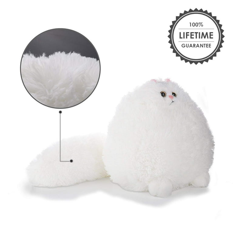 Stuffed Cat Adorable Cat Stuffed Animals Durable Big Fluffy Cat Plush Soft Fat Stuffed White Cat Huggable Plush Kitty Persian Cat Realistic Kitten Toy