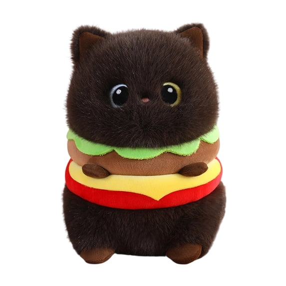 Stuffed Cat Plush | Colorful Stuffed Animal Burger Plush Gift for Cat Lovers 10 Inch Plush Burger Cat