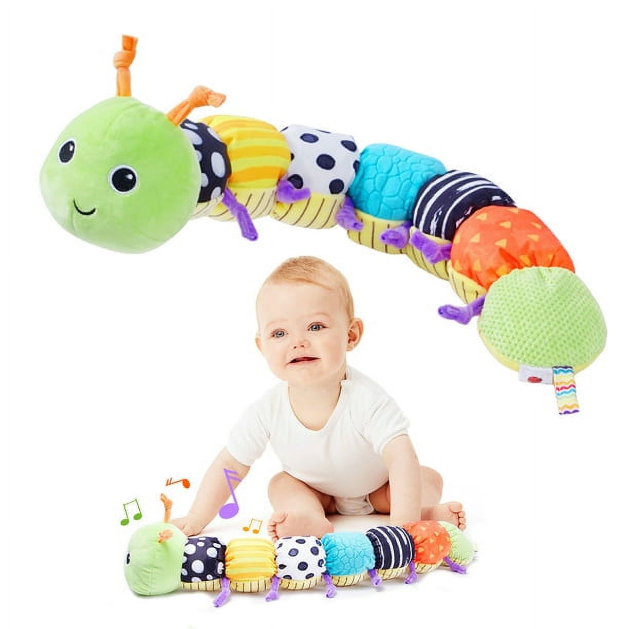 Stuffed Caterpillar Baby Toys Musical Soft Infant Toy Texture