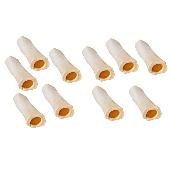 Stuffed Cheese 6 Inch Shin Dog Bones Nutritious Delicious Refillable Dental Chew (10 Bones)
