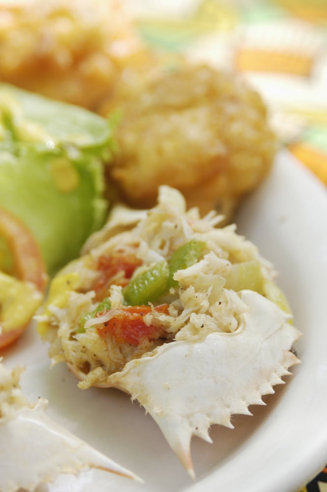 Stuffed Crab Shells Jakes Treasure Beach St Elizabeth Jamaica Canvas Art - Ian Cumming  Design Pics (24 x 38)