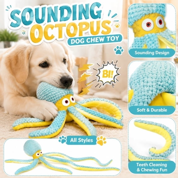 Stuffed Dog Plush, Plush Interactive Toys Figures with Sound Function, Dog Toys for Small Dogs, Dog Toys for Medium Dogs, Relaxation -Relief Pet Play Gift, Durable Textured Plush