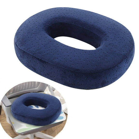 Stuffed Donut Pillow Seat Cushion | for Tailbone and Coccyx Pain，Hemorrhoids，Bed Sores，Pregnancy，Prostate，Surgery Recovery，Sitting Pressure Relief，for Home，Office and Car,Dark Blue