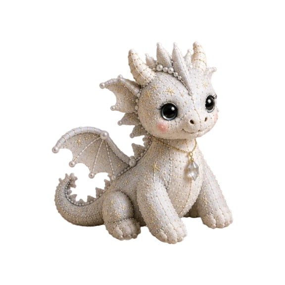 Stuffed Dragon Plush Light Grey Starry Celestial Dragon Plush for Nursery Decor, Birthday Gift for Young, Whimsical Home Display and Holiday Gifting for Fantasy Lovers