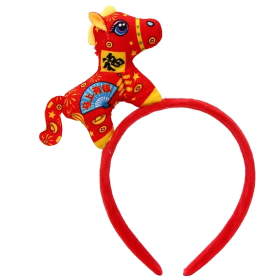 Stuffed Horse Plush Headbands For Chinese New Year Gathering Theme Party Photoshoots Hairhoop for Festival Celebration