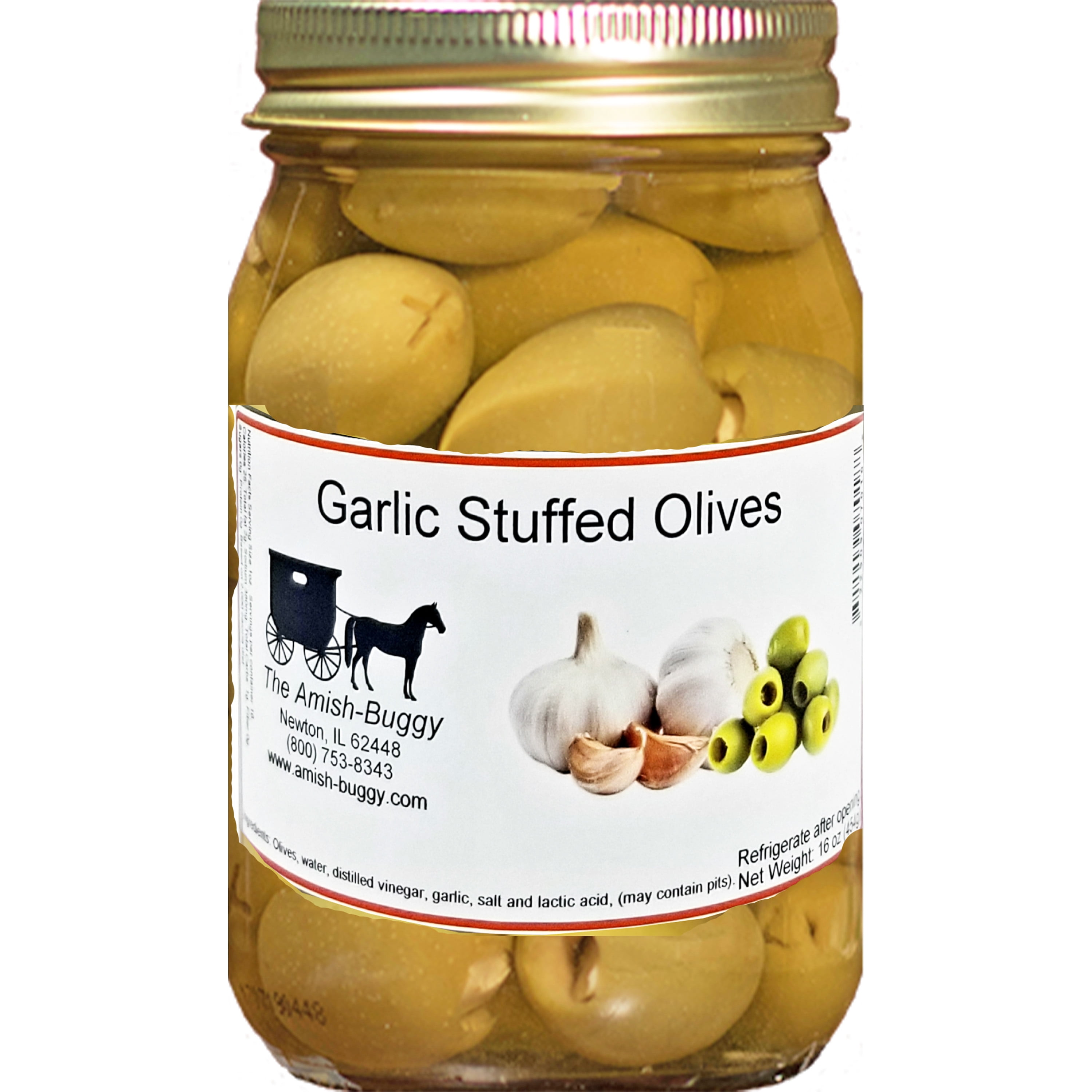 Stuffed Large Olives Two 16 oz. Jars (Garlic Stuffed Olives)