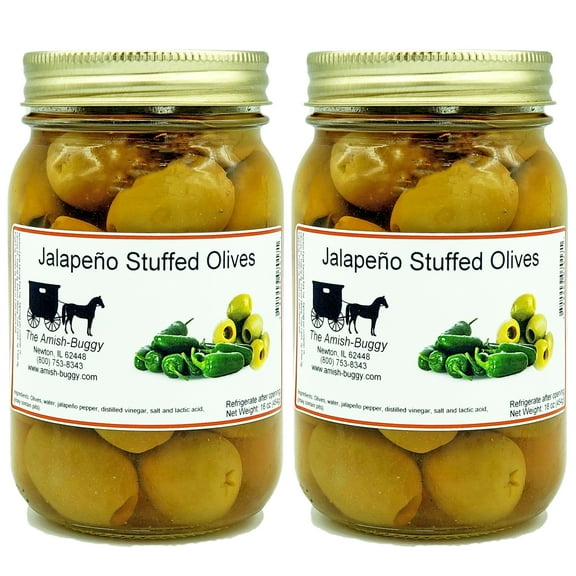 Stuffed Large Olives - Two 16 oz. Jars (Jalapeno Stuffed Olives)