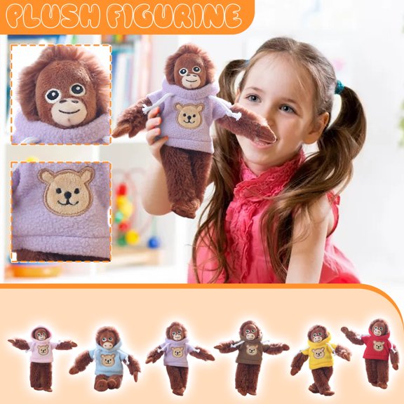 Stuffed Monkey Plush, Orangutan Plush, 16inSoft Stuffed Animal, Light Blue Decor, Cozy Home Decor, Birthday Gift, 1 Pc