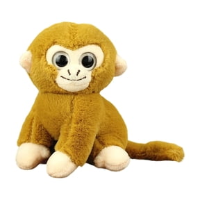 Stuffed Monkey Plush, Soft Stuffed Animal, 3*3*4in, Monkey Toy, Realistic Features, Birthday Gifting, Nursery Accent, Golden Beige, 1 Pc