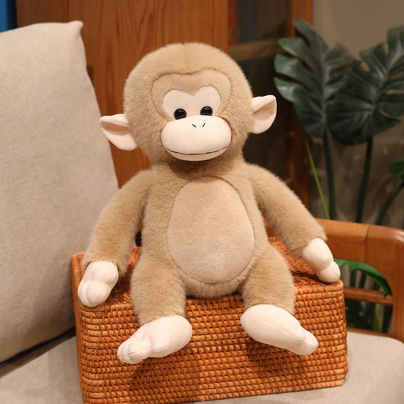 Stuffed Monkey Plush Toy, Khaki Realistic, 11.0 inch, 1 Pack,Suitable for Kids Cuddle Play Decoration