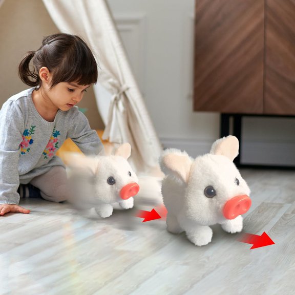Stuffed Pig Toy, Soft Soft Fabric Piglet for Toddlers With Vertical Ears, Cuddly Animal Stuffed Companion for Kids