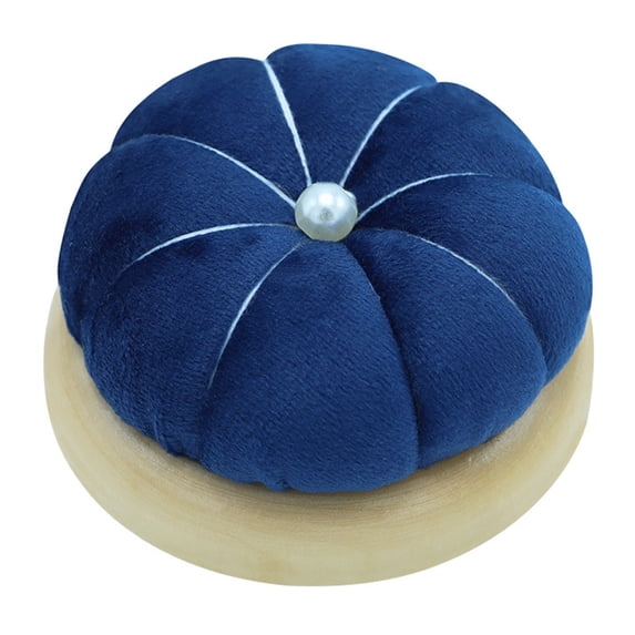 Stuffed Pin Cushion Pumpkin Shaped Sewing Needle Pad Flannel Pincushion with Wooden Base for Sewing Projects DIY Craft