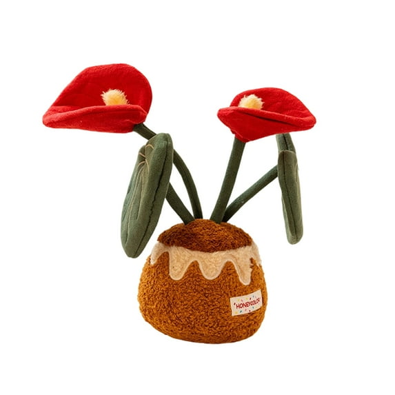 Stuffed Potted Plants Plush Doll, Anthurium Plush Toy, Plush Plants Plush Toy, Stuffed Potted Plants, Ideal for Desk Decor, Thoughtful Gifts for Anniversary and Holiday