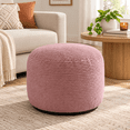 Stuffed Pouf Ottoman Corduroy Foot Rest Dusty Rose 24