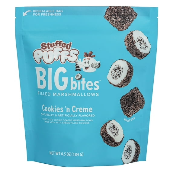 Stuffed Puffs Big Bites Cookies 'N Creme Filled Marshmallows, 6.5 oz