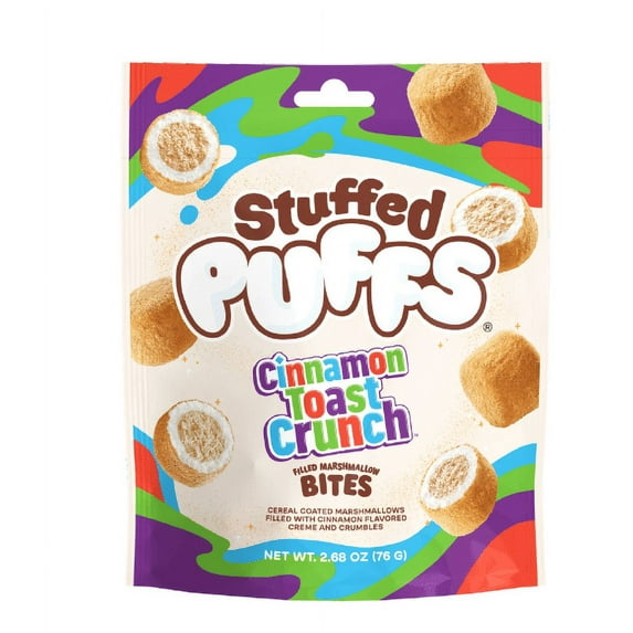 Stuffed Puffs Filled Marshmallow Bites, Cinnamon Toast Crunch, 2.68 oz Bag (Pack of 2)