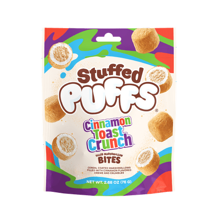 Stuffed Puffs Filled Marshmallow Bites, Cinnamon Toast Crunch, 2.68 oz Bag