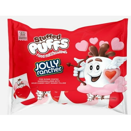 Stuffed Puffs Jolly Rancher Hearts, Filled and Individually Wrapped
