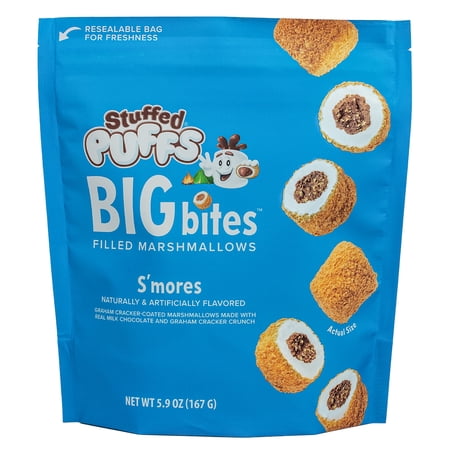 Stuffed Puffs Marshmallows Big Bites Smores Filled Marshmallows, 5.9 oz