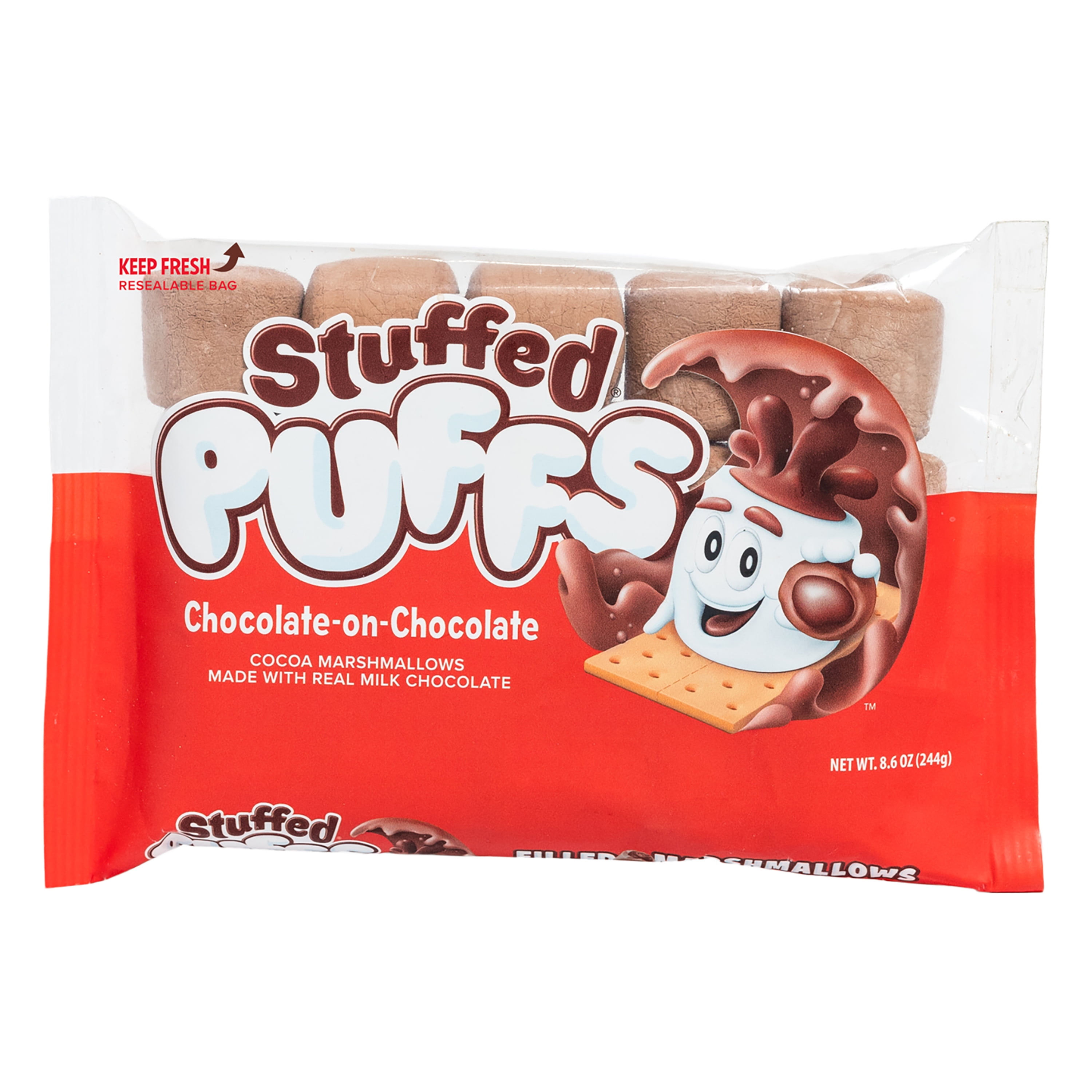 Stuffed Puffs Marshmallows Filled with Real Milk Chocolate, 8.6 Oz