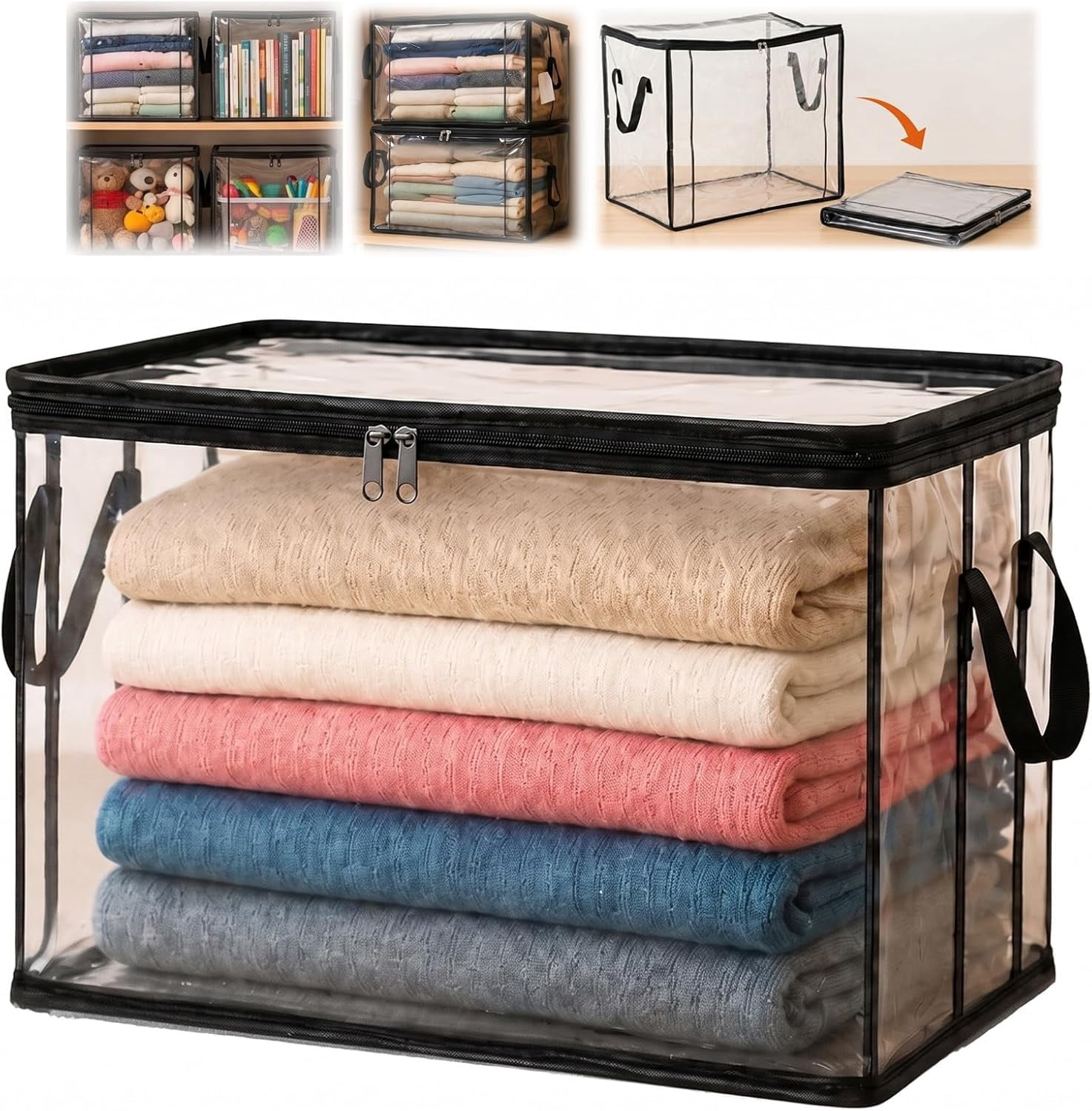 Mainstays Medium Arctic White Lidded Storage Bin with Handles