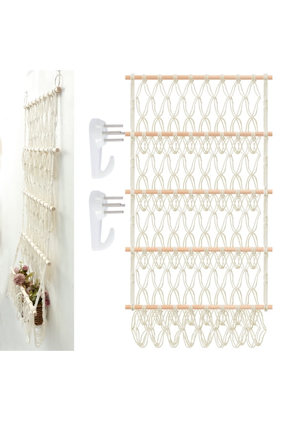 Stuffed Toy Storage Hammock 4-Layer Large Capacity Toy Storage Net Space Saving Hanging Toy Organizer Washable Plush Doll Holder with 2 Hooks for Kindergarten Playroom Bedroom Corner 52x105cm