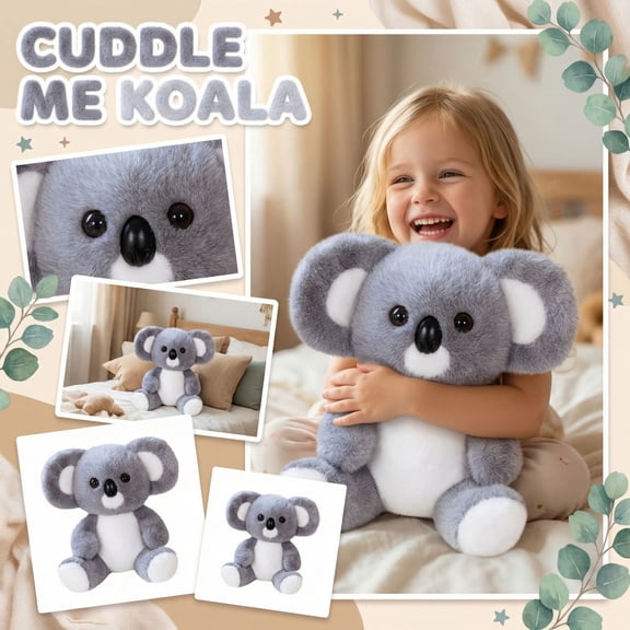 Stuffed Toys Animal, Snuggly Koala Plush Bear Figure, Mini Plush Stuffed Decor, Holiday Stocking Stuffer, 10X6X4 Inch Portable Soft Plush for Desktop Display and Personal Comfort