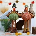 thumbnail image 1 of Stuffed Turkey Couple Doll with Retractable Legs, Thanksgiving Tabletop Decorations Exquisite Handmade Turkey Plush Doll Kit for Autumn Harvest Home and Room Table Ornaments, 1 of 6