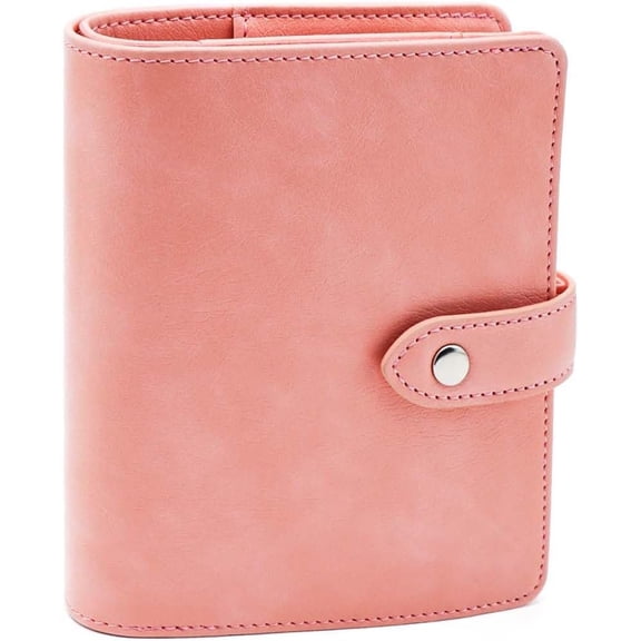 Stuffing Wallet Mini Budget Wallet A7 Binder Cover PU Leather Small Notebook Shell 6 Rings  Saving Organizer Snap Button Closure for A7  Envelope Binder Pockets Sleeves