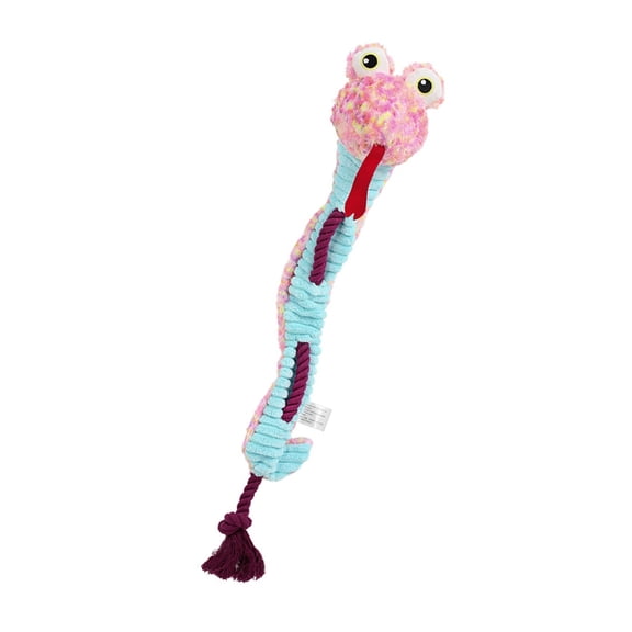 Stuffless Puppy Training Toy Squeaky Snake Designs Soft Rope Plush Chew Interactive Pull Toy For Mental