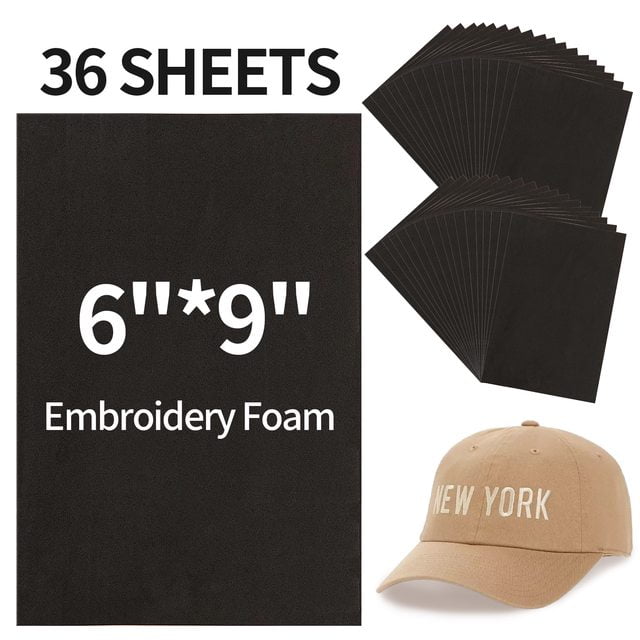 Stuffygreenus 36pcs 3mm Black Embroidery Foam Sheets | 6 x 9 Inch High-Density EVA Craft Foam for 3D Embroidery, DIY Projects, Hand Sewing, Quilting, Costumes, Props, Armor, Masks, Pillows & Bags