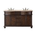 thumbnail image 1 of Stufurhome 60 inch Amelia Double Sink Vanity with Travertine Marble Top, 1 of 15