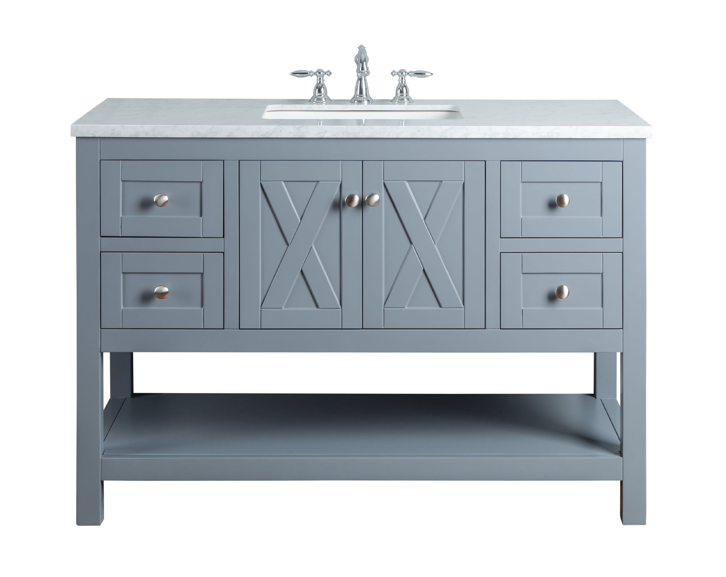 Stufurhome Anabelle 48 Inches Grey Single Sink Bathroom Vanity - Walmart.com