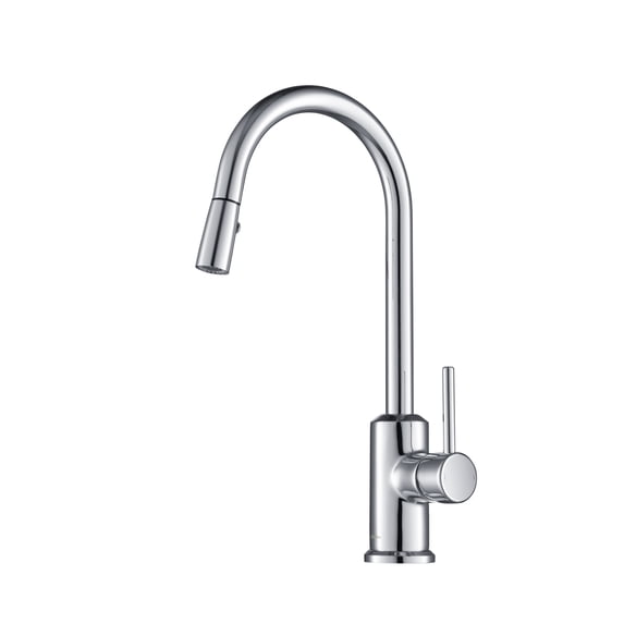 Stufurhome Brighton Kitchen Faucet w/ Spray Head Gooseneck Chrome Single Lever Mixer