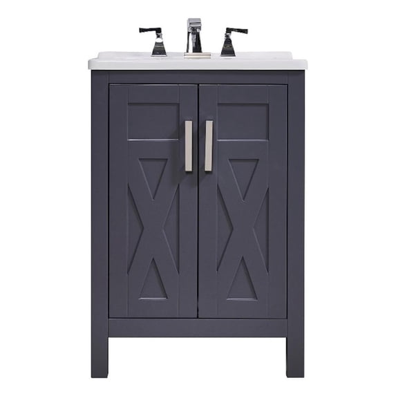 Stufurhome Hathaway 24 in. x 34 in. Grey Engineered Wood Laundry Sink