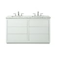 thumbnail image 1 of Stufurhome Lang 56 Inch White Double Sink Bathroom Vanity, 1 of 7