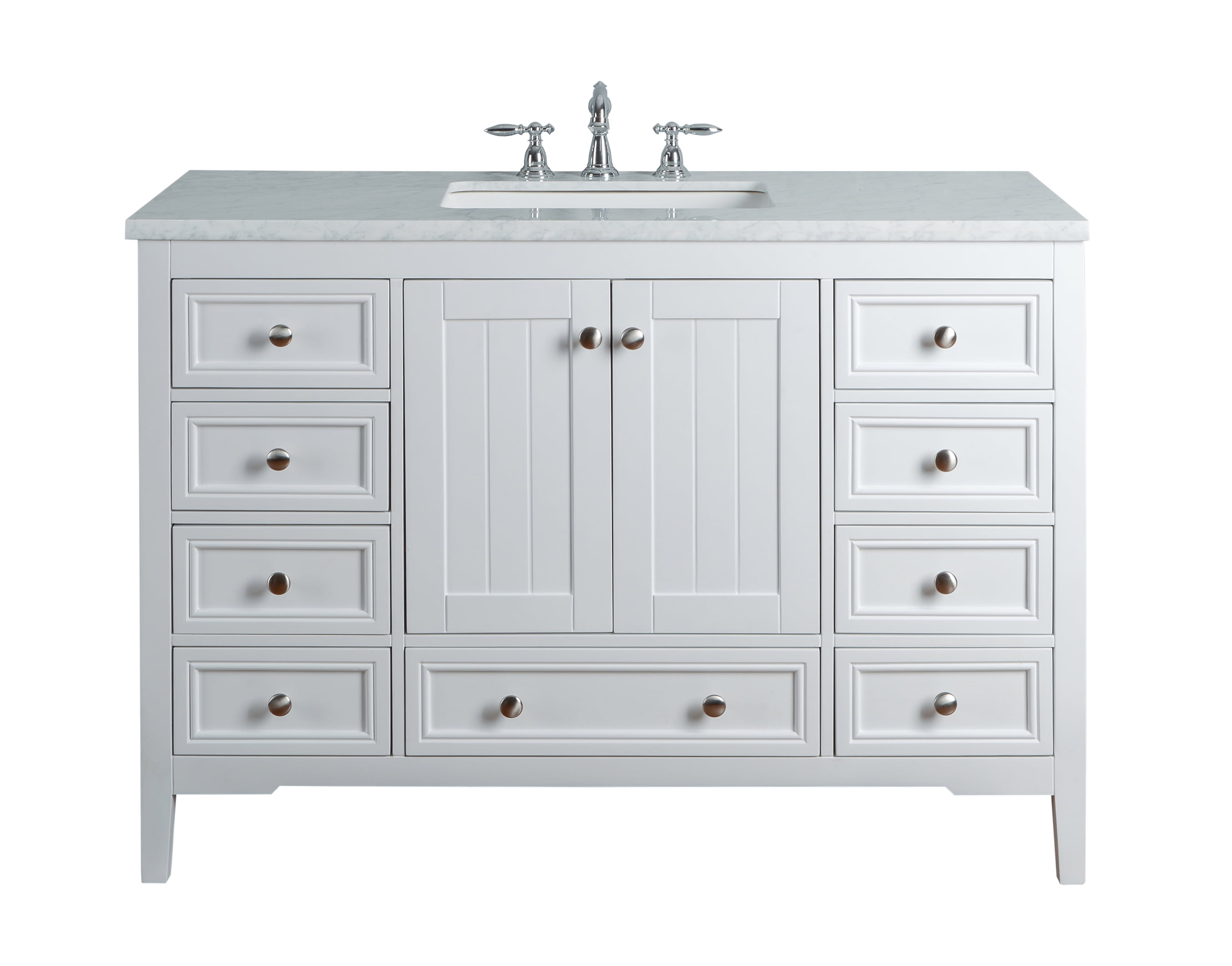 Stufurhome New Yorker 48 Inches White Single Sink Bathroom Vanity