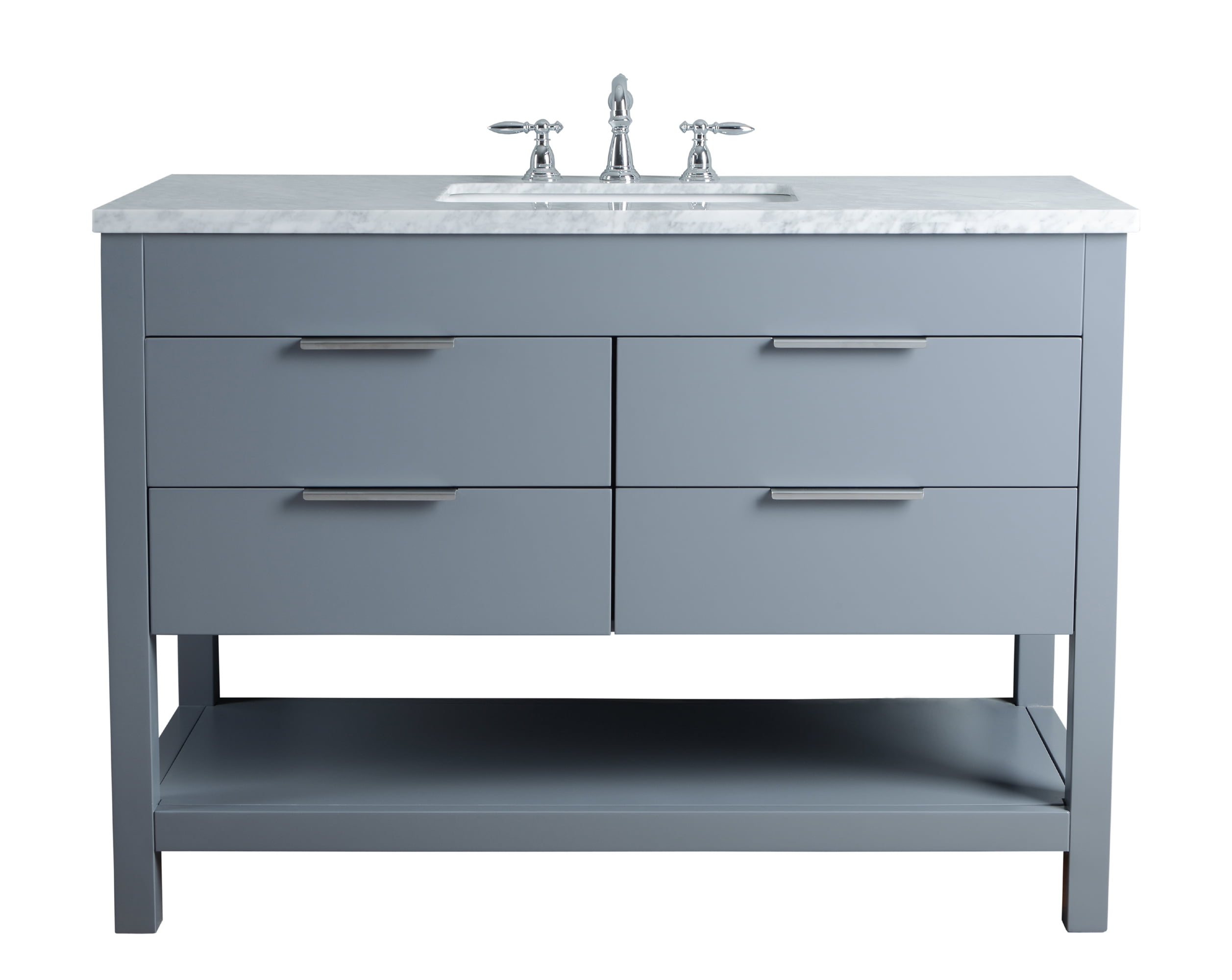 Stufurhome Rochester 48 Inches Grey Single Sink Bathroom Vanity - Walmart.com