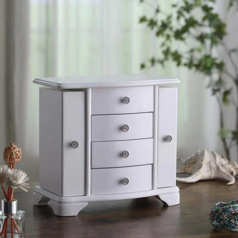Wooden jewelry 2024 box white