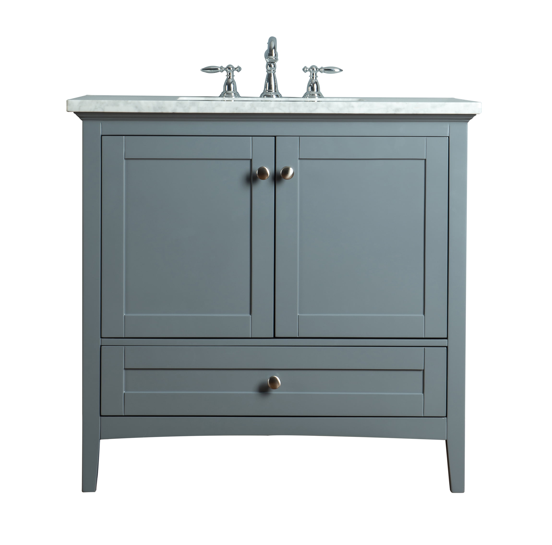 Stufurhome Tower Modern 36 Inches Grey Single Sink Bathroom Vanity ...