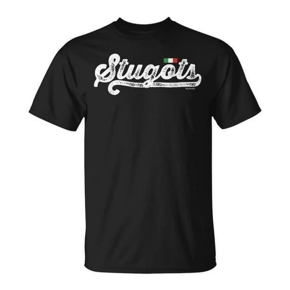 Stugots Italian Saying T-Shirt – Vintage Italy Flag Graphic Tee, Retro White Script Design, Italian Pride and Culture Shirt for Men and Women
