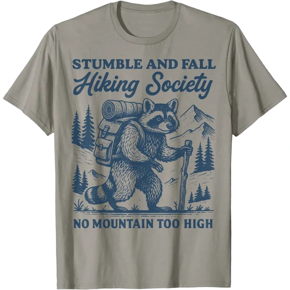 Stumble And Fall Hiking Society Raccoon T-Shirt