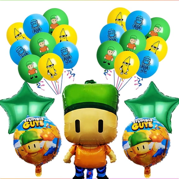 Stumble Guys Balloons Birthday Party Supplies Decor Fans Set Decorations Kit