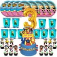 thumbnail image 1 of Stumble Guys Birthday 3rd Cups Party Supplies Plates Fans Decorations Cake Topper Decor, 1 of 6