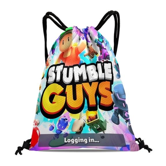 Stumble Guys Drawstring Gym Bag:Waterproof and perfect for hiking, yoga, swimming, beach activities, and shopping, with dimensions of 15.7*17.7 inches (40cm45cm.