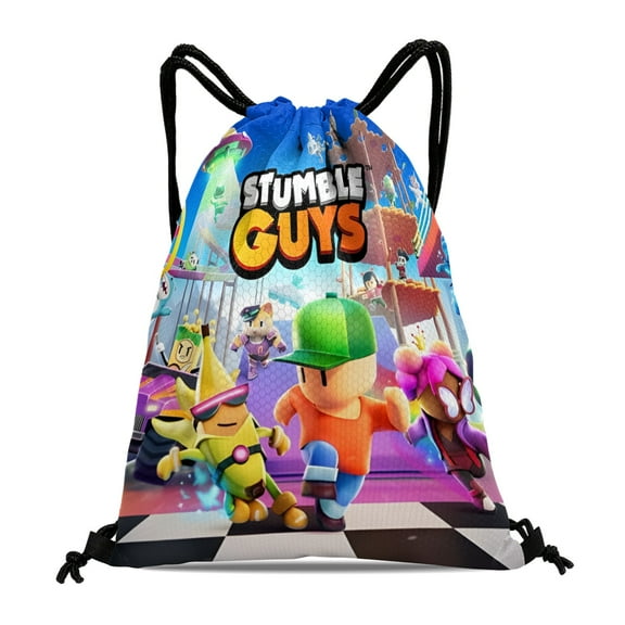 Stumble Guys Drawstring Sack:Ideal for fitness, hiking, swimming, travel, beach, and shopping, with a waterproof feature, size 15.7*17.7 inches (40cm45cm.